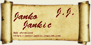 Janko Jankić vizit kartica
